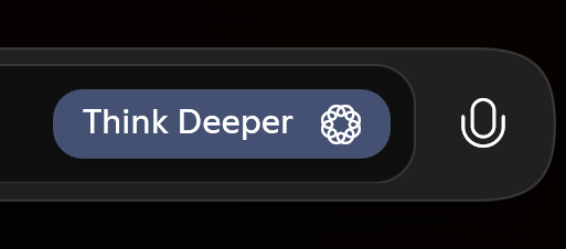 A button on Copilot that reads "Think Deeper"