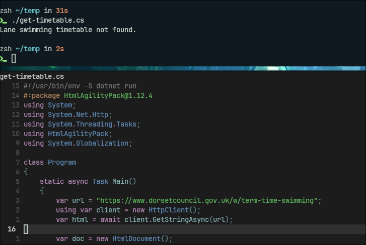 The picture shows invoking a single file as an executable with no other ceremony! (plus packages, etc)